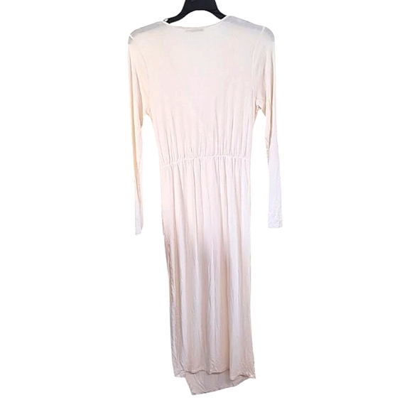 Culture Code Elegant Off White Wrap Dress Long Sleeve Size Large - Picture 3 of 6
